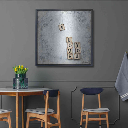 Luxe Metal Art 'I Love You' by Britt Hallowell, Metal Wall Art,36x36
