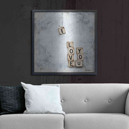 Luxe Metal Art 'I Love You' by Britt Hallowell, Metal Wall Art,36x36