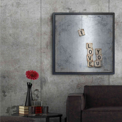 Luxe Metal Art 'I Love You' by Britt Hallowell, Metal Wall Art,36x36