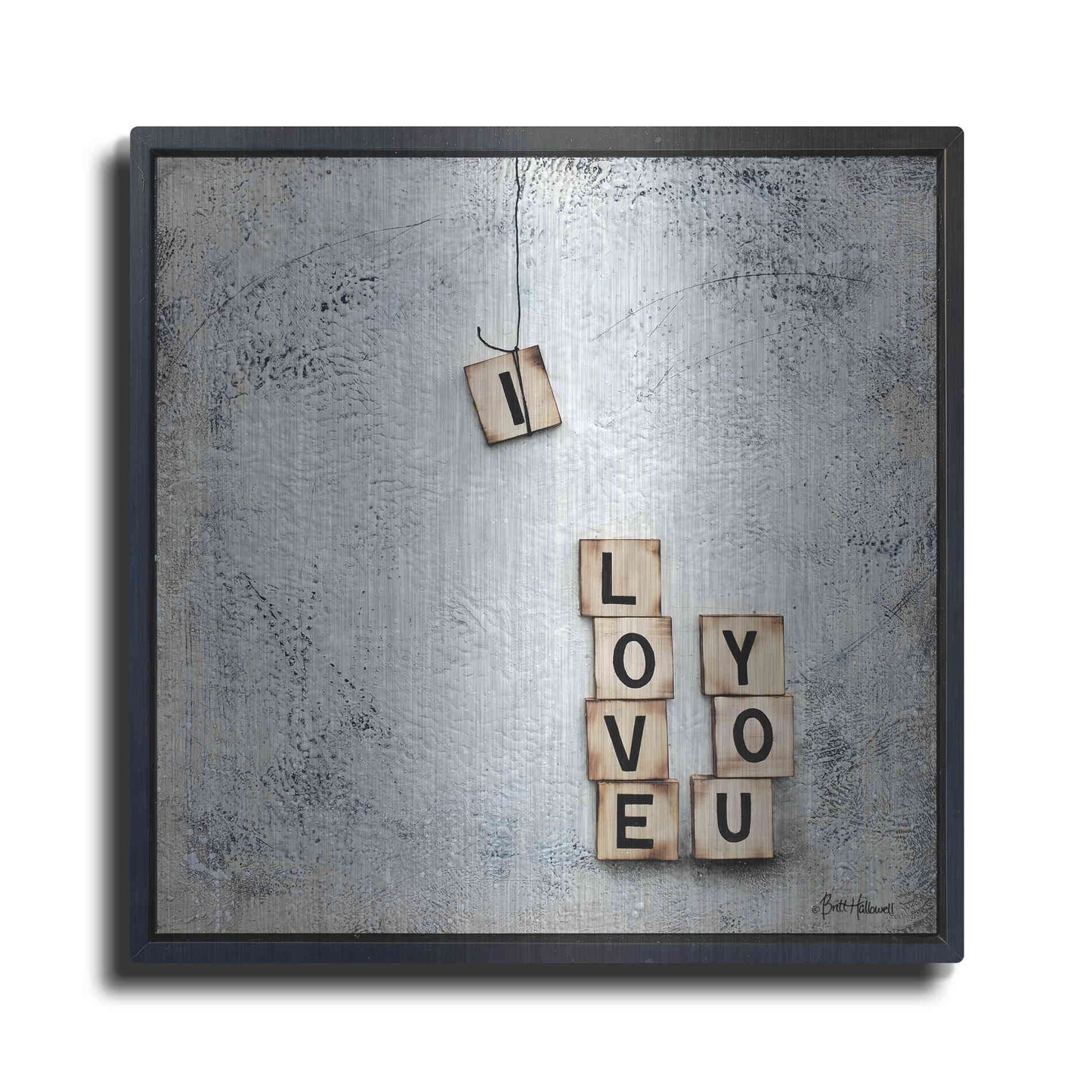 Luxe Metal Art 'I Love You' by Britt Hallowell, Metal Wall Art