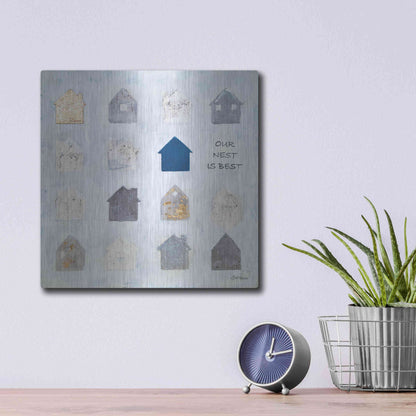 Luxe Metal Art 'Our Nest is Best' by Britt Hallowell, Metal Wall Art,12x12