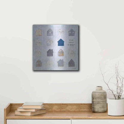 Luxe Metal Art 'Our Nest is Best' by Britt Hallowell, Metal Wall Art,12x12