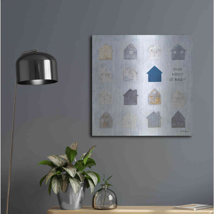 Luxe Metal Art 'Our Nest is Best' by Britt Hallowell, Metal Wall Art,24x24