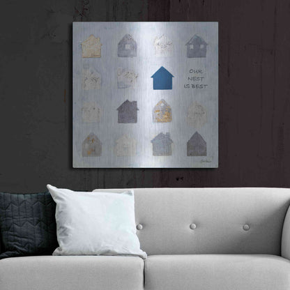 Luxe Metal Art 'Our Nest is Best' by Britt Hallowell, Metal Wall Art,36x36