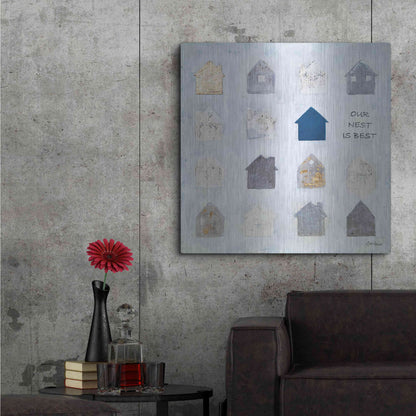 Luxe Metal Art 'Our Nest is Best' by Britt Hallowell, Metal Wall Art,36x36