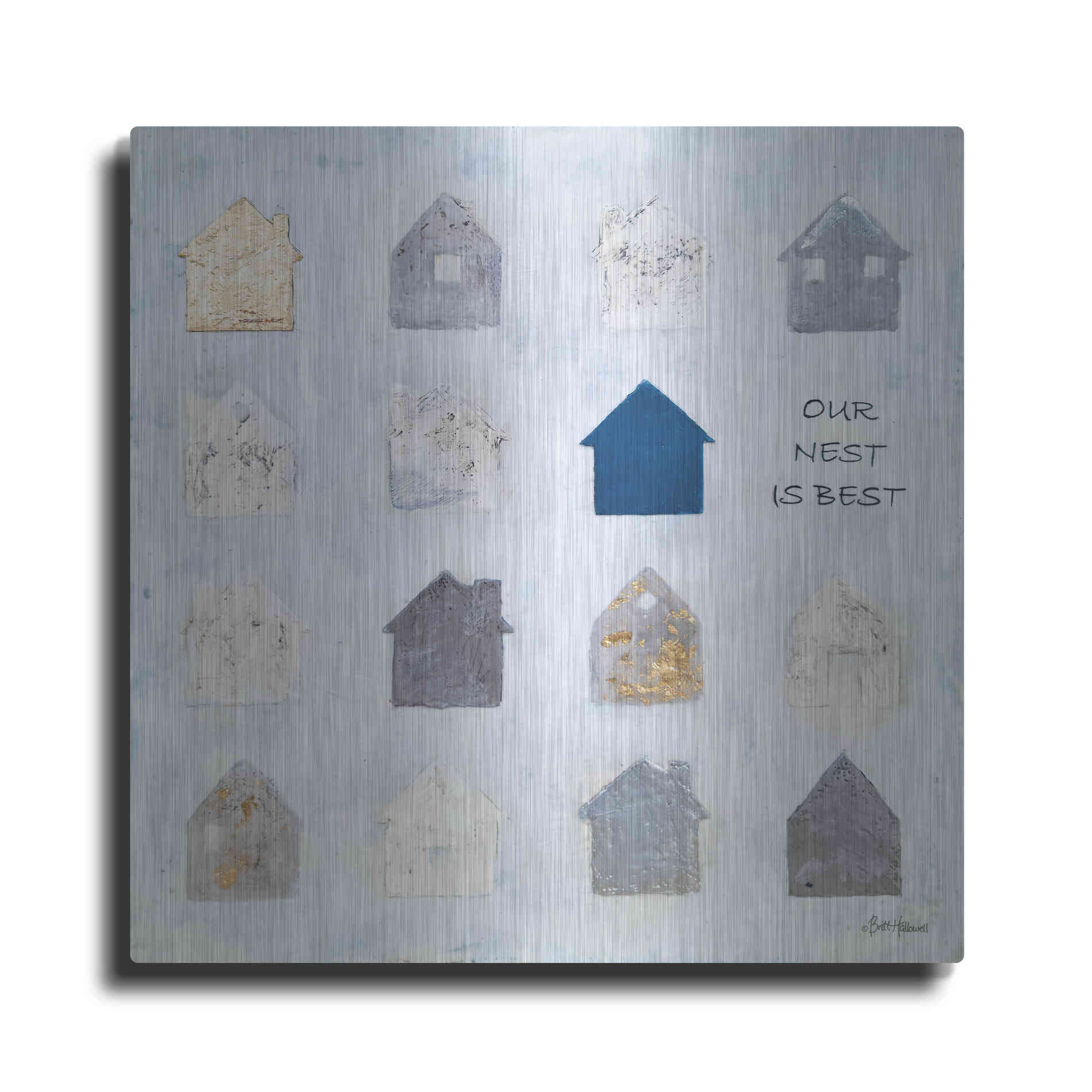 Luxe Metal Art 'Our Nest is Best' by Britt Hallowell, Metal Wall Art