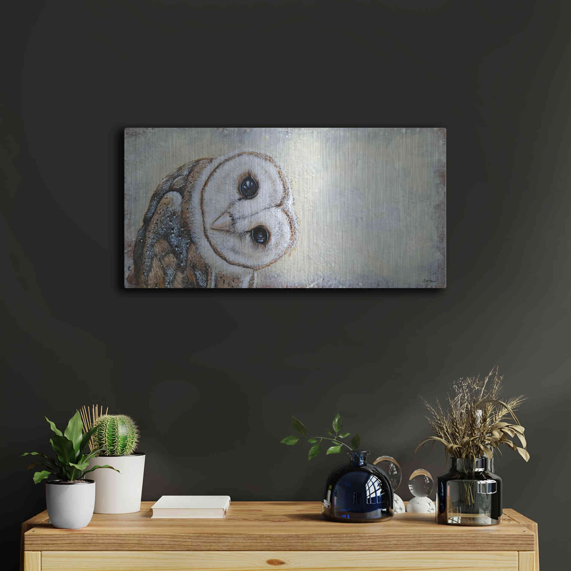 Luxe Metal Art 'Curiosity' by Britt Hallowell, Metal Wall Art,24x12