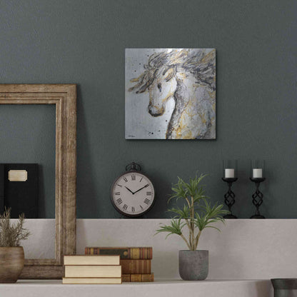 Luxe Metal Art 'Running Wild' by Britt Hallowell, Metal Wall Art,12x12