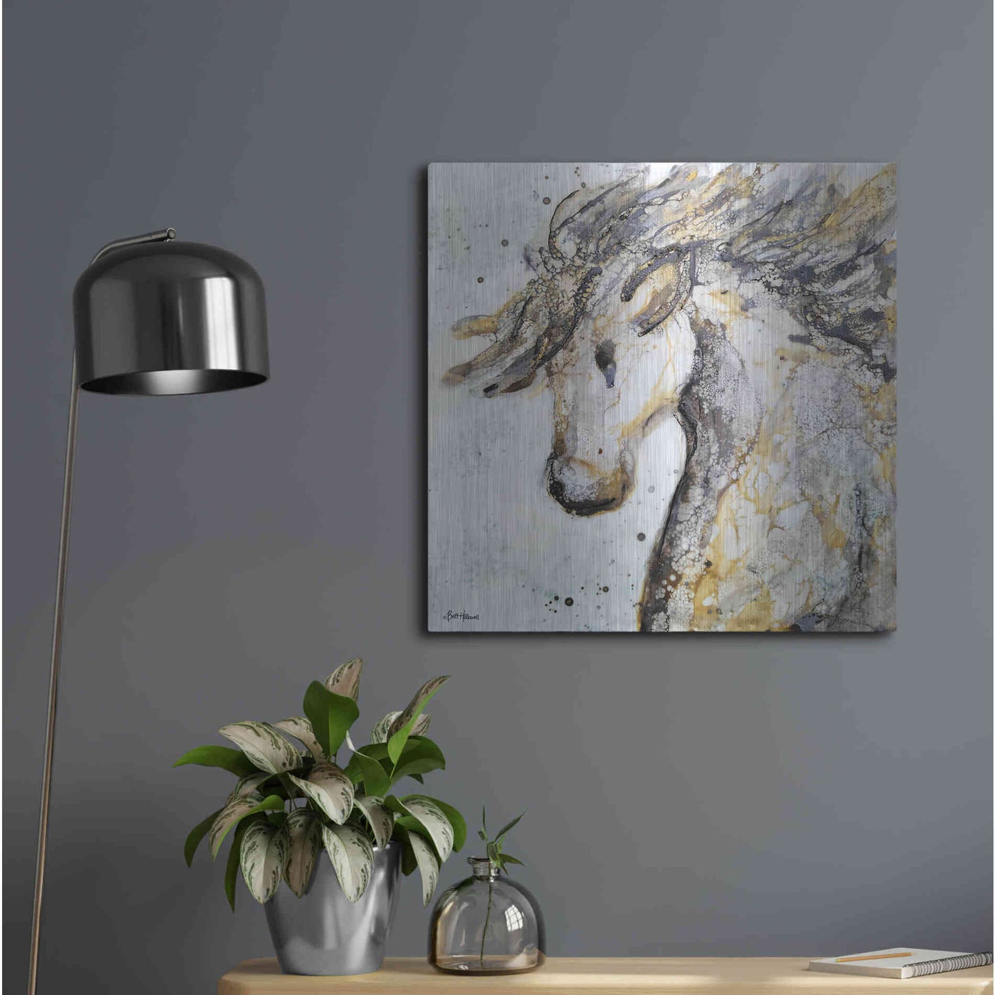 Luxe Metal Art 'Running Wild' by Britt Hallowell, Metal Wall Art,24x24