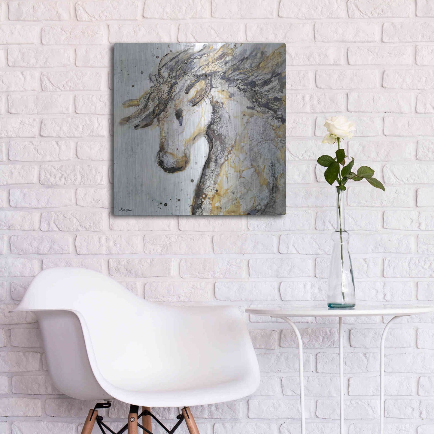 Luxe Metal Art 'Running Wild' by Britt Hallowell, Metal Wall Art,24x24