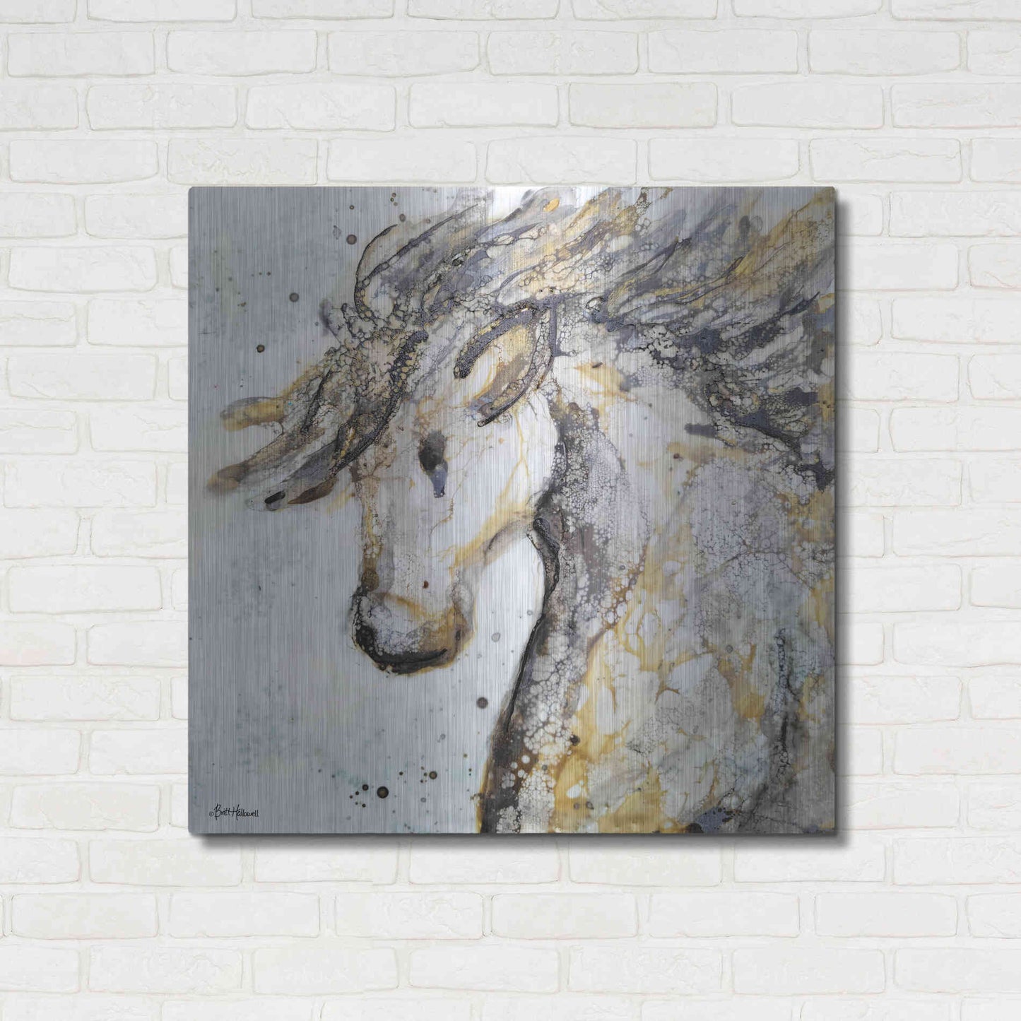 Luxe Metal Art 'Running Wild' by Britt Hallowell, Metal Wall Art,36x36