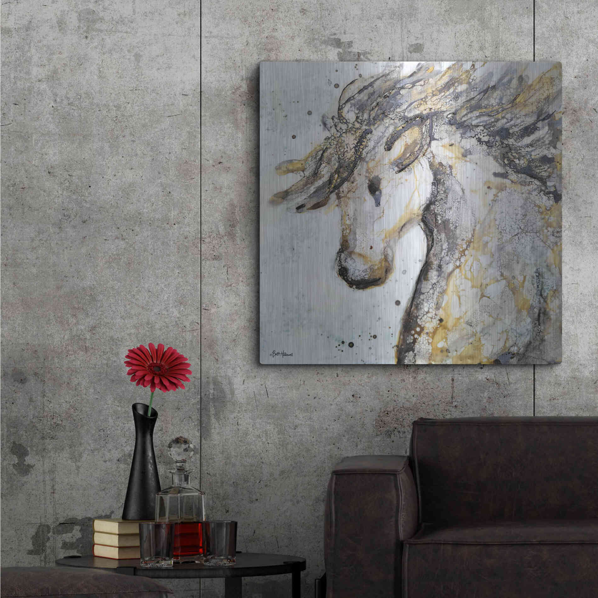 Luxe Metal Art 'Running Wild' by Britt Hallowell, Metal Wall Art,36x36