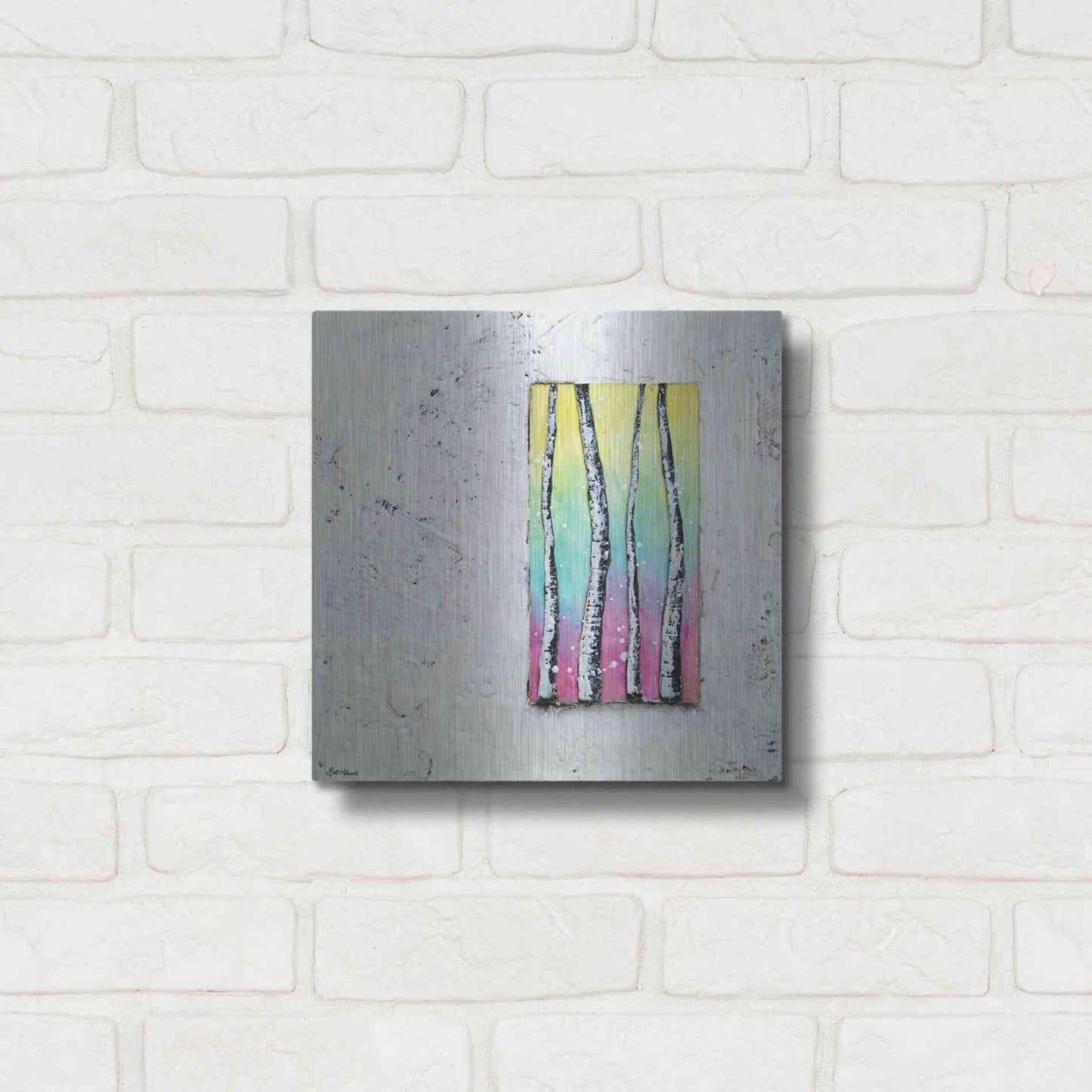 Luxe Metal Art 'Window to Nature II' by Britt Hallowell, Metal Wall Art,12x12