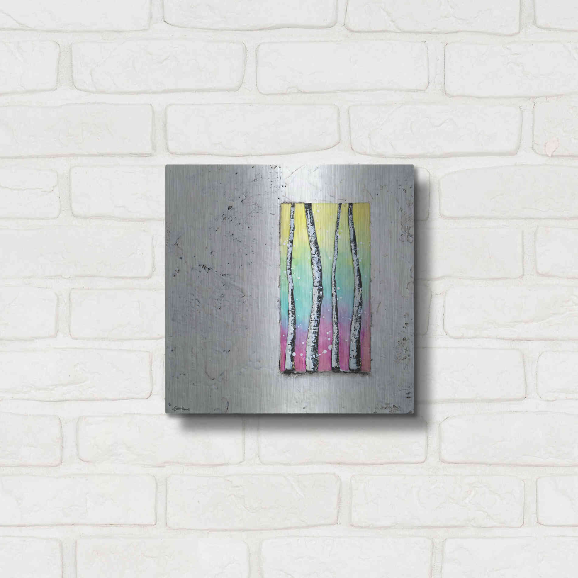 Luxe Metal Art 'Window to Nature II' by Britt Hallowell, Metal Wall Art,12x12