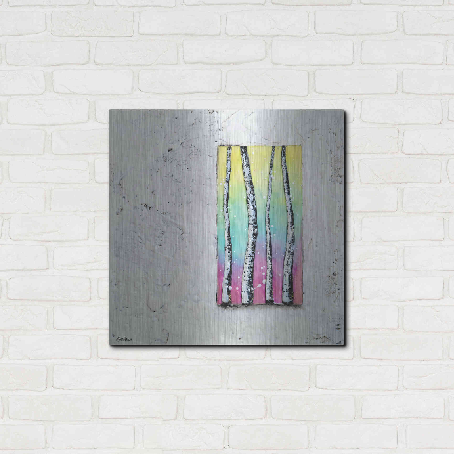 Luxe Metal Art 'Window to Nature II' by Britt Hallowell, Metal Wall Art,24x24