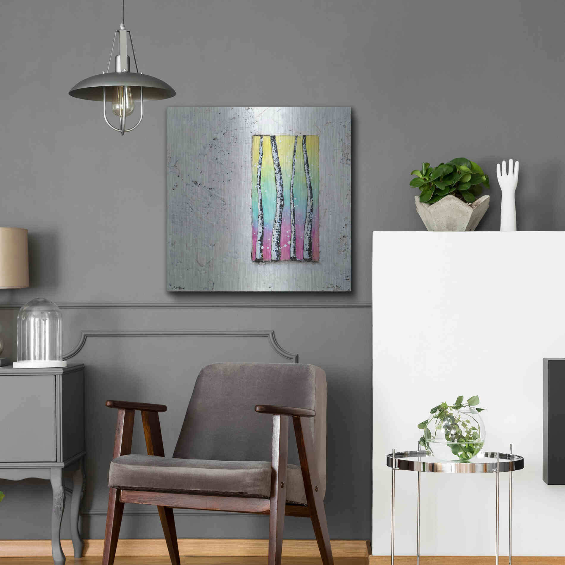 Luxe Metal Art 'Window to Nature II' by Britt Hallowell, Metal Wall Art,24x24