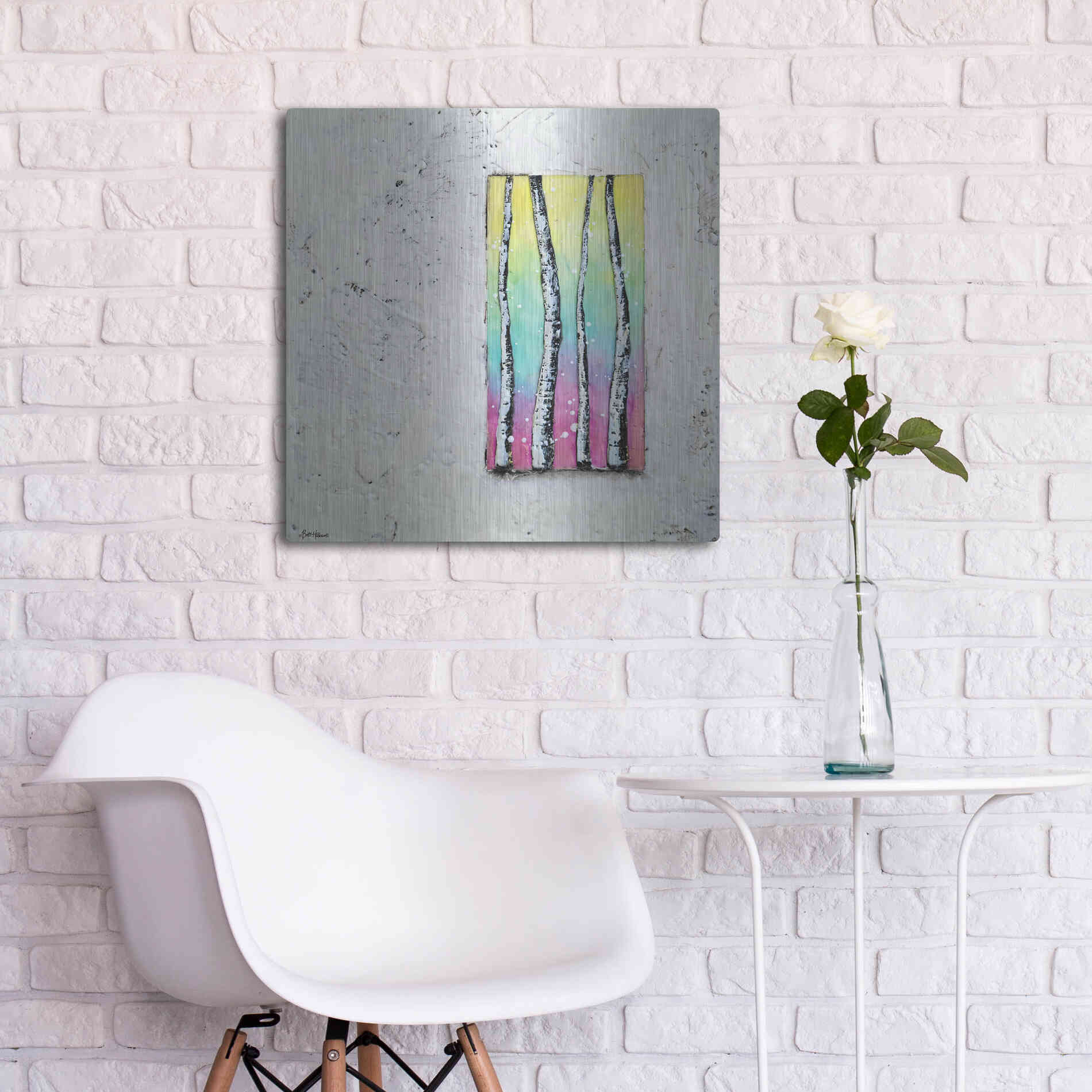 Luxe Metal Art 'Window to Nature II' by Britt Hallowell, Metal Wall Art,24x24
