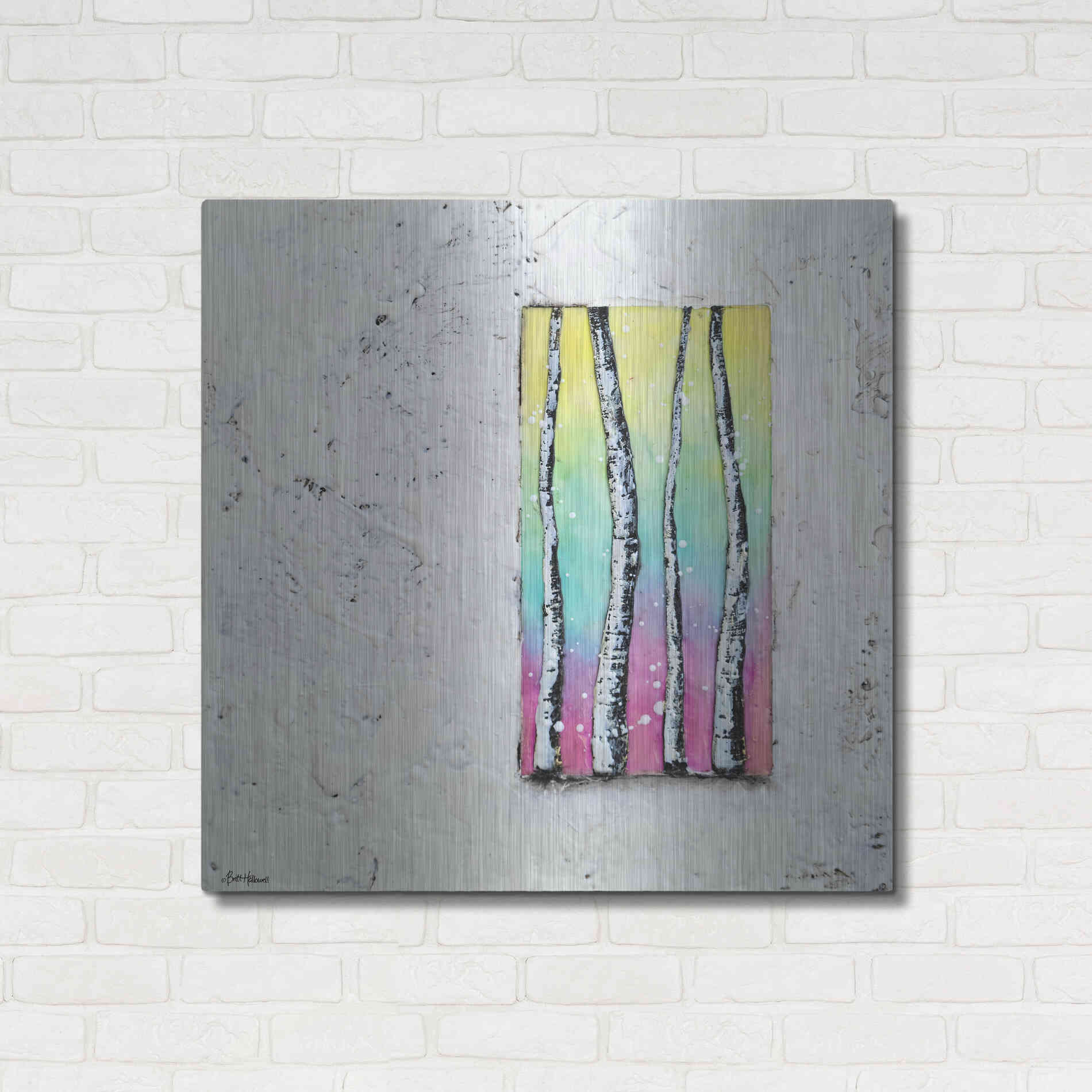 Luxe Metal Art 'Window to Nature II' by Britt Hallowell, Metal Wall Art,36x36