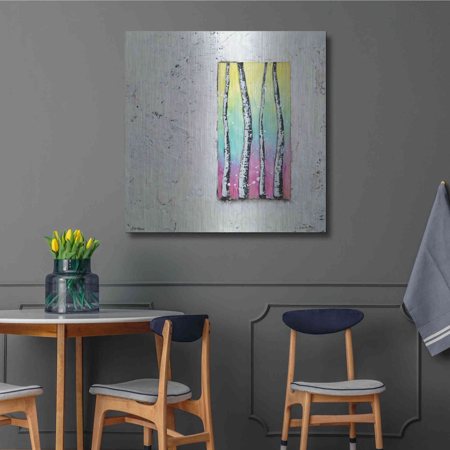 Luxe Metal Art 'Window to Nature II' by Britt Hallowell, Metal Wall Art,36x36