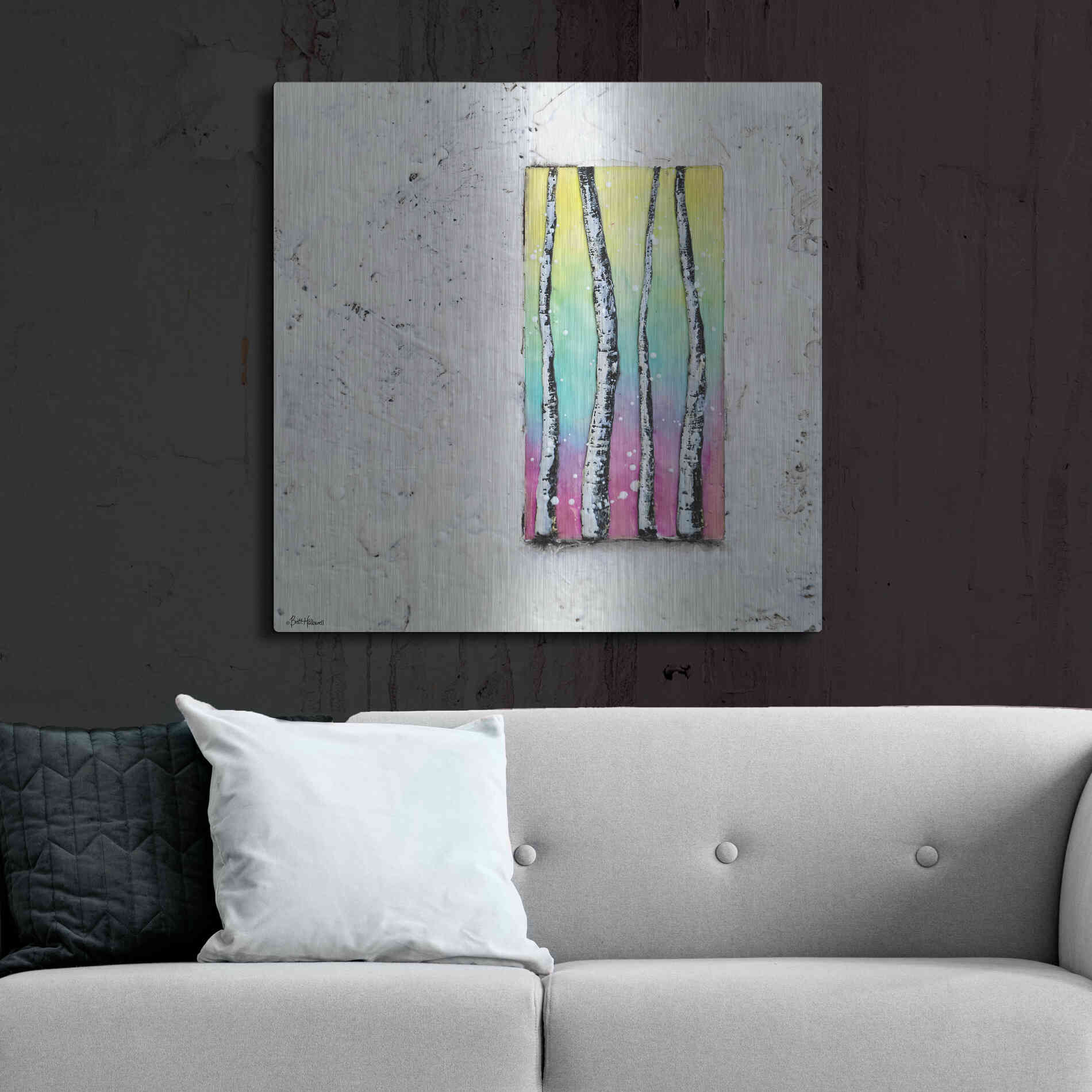 Luxe Metal Art 'Window to Nature II' by Britt Hallowell, Metal Wall Art,36x36