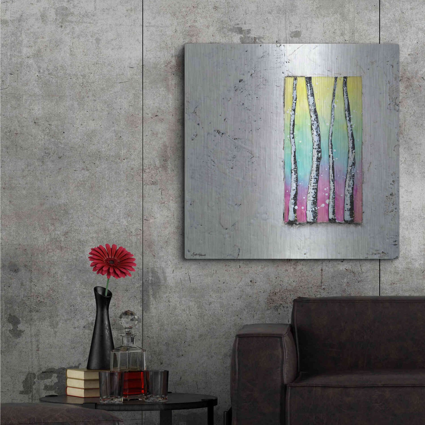 Luxe Metal Art 'Window to Nature II' by Britt Hallowell, Metal Wall Art,36x36