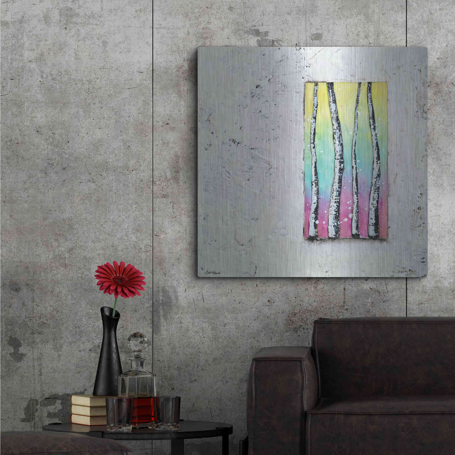 Luxe Metal Art 'Window to Nature II' by Britt Hallowell, Metal Wall Art,36x36