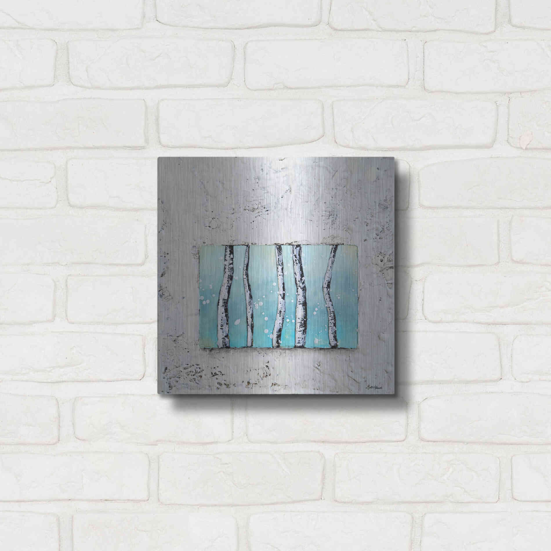 Luxe Metal Art 'Window to Nature III' by Britt Hallowell, Metal Wall Art,12x12
