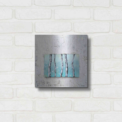 Luxe Metal Art 'Window to Nature III' by Britt Hallowell, Metal Wall Art,12x12