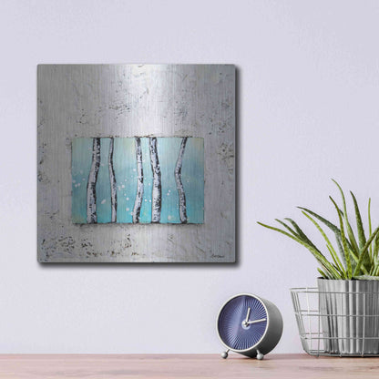 Luxe Metal Art 'Window to Nature III' by Britt Hallowell, Metal Wall Art,12x12