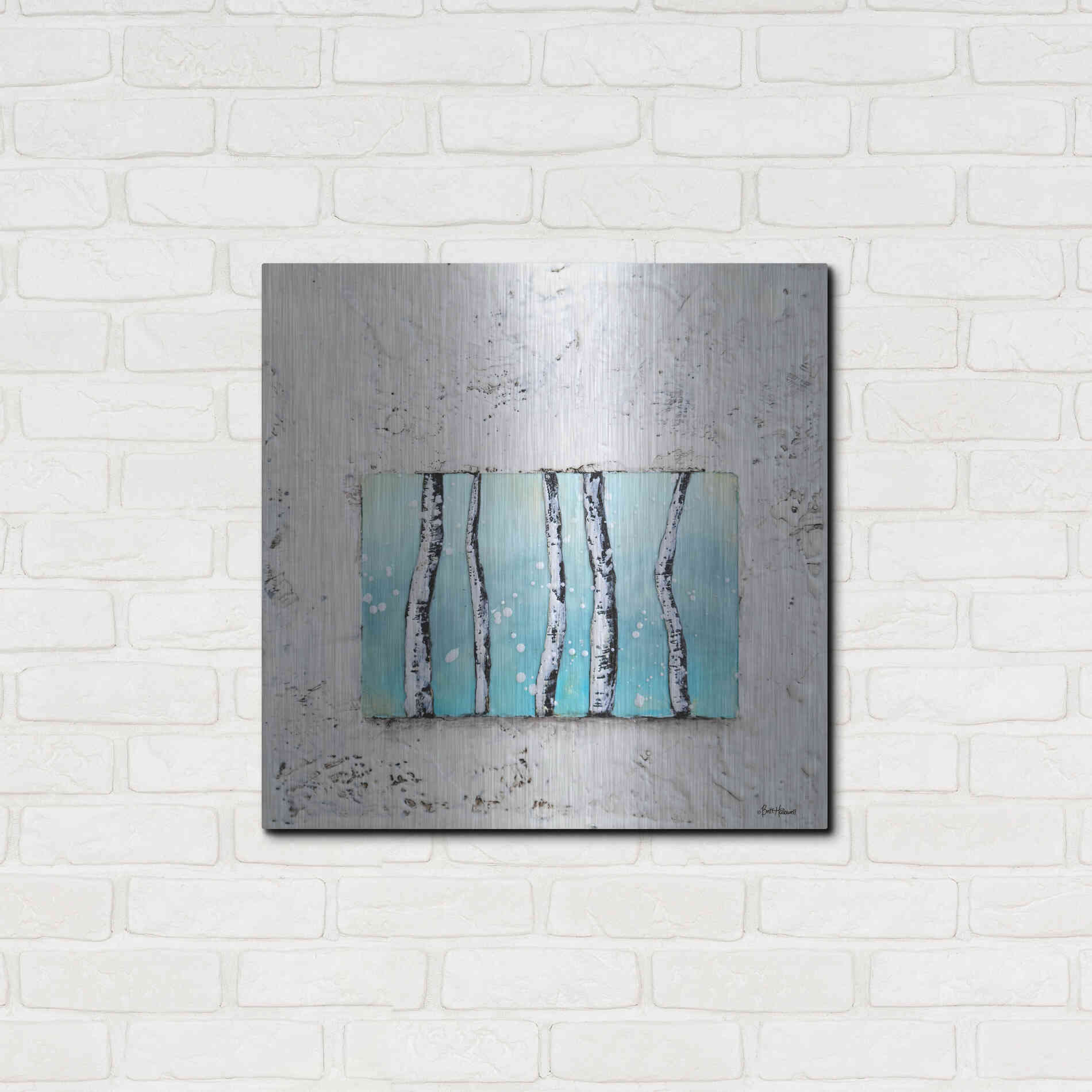 Luxe Metal Art 'Window to Nature III' by Britt Hallowell, Metal Wall Art,24x24