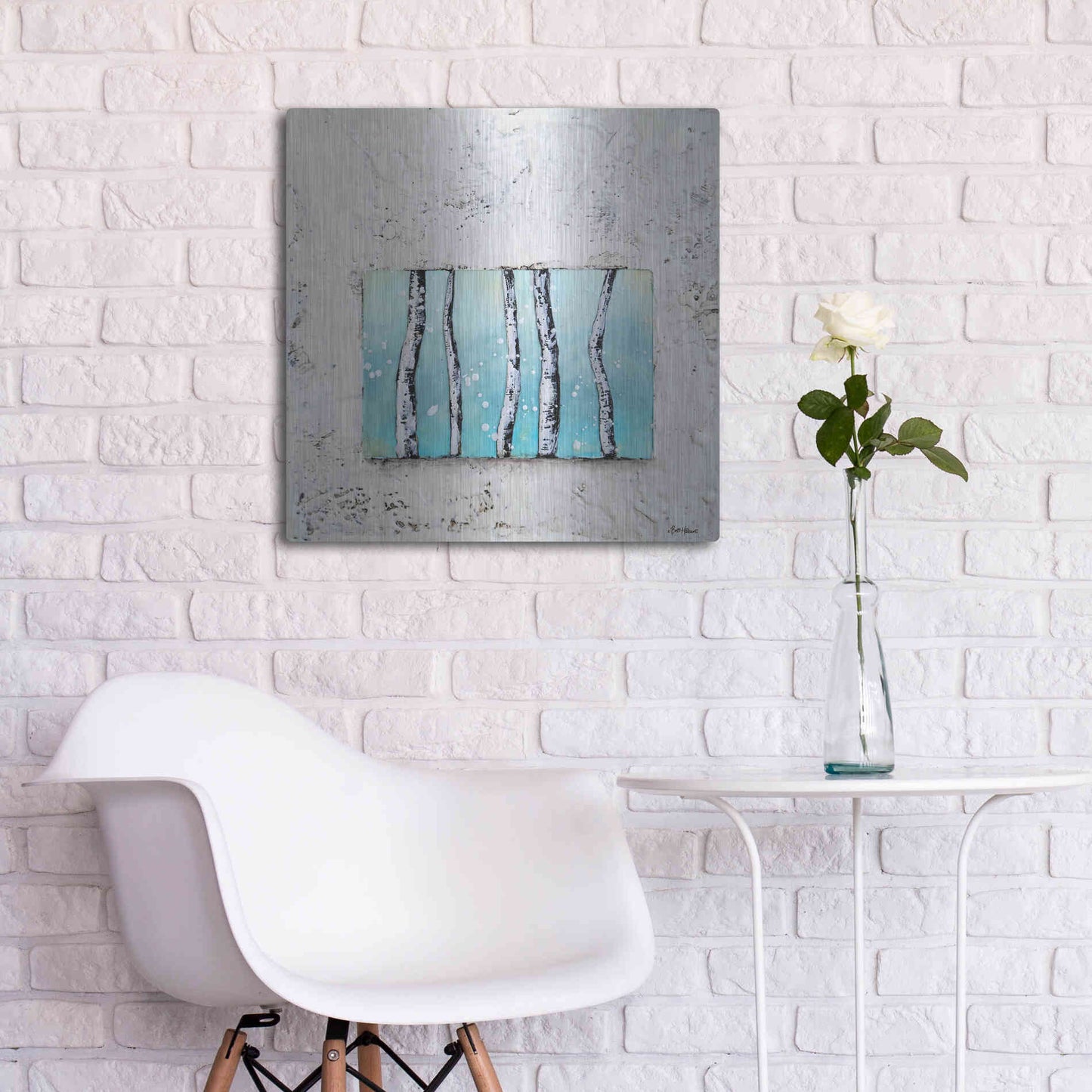 Luxe Metal Art 'Window to Nature III' by Britt Hallowell, Metal Wall Art,24x24