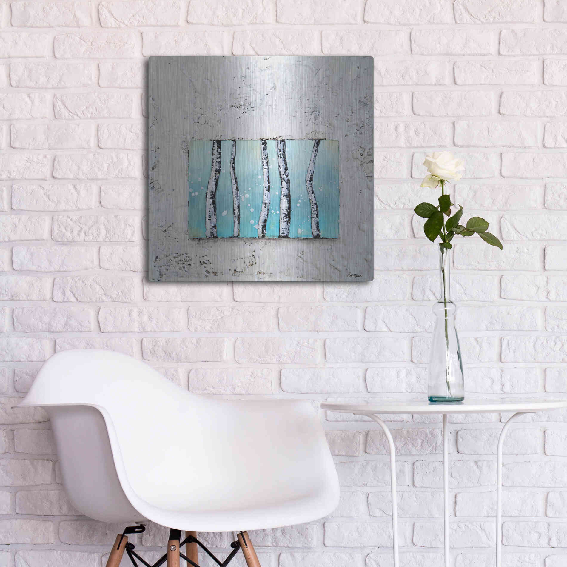 Luxe Metal Art 'Window to Nature III' by Britt Hallowell, Metal Wall Art,24x24