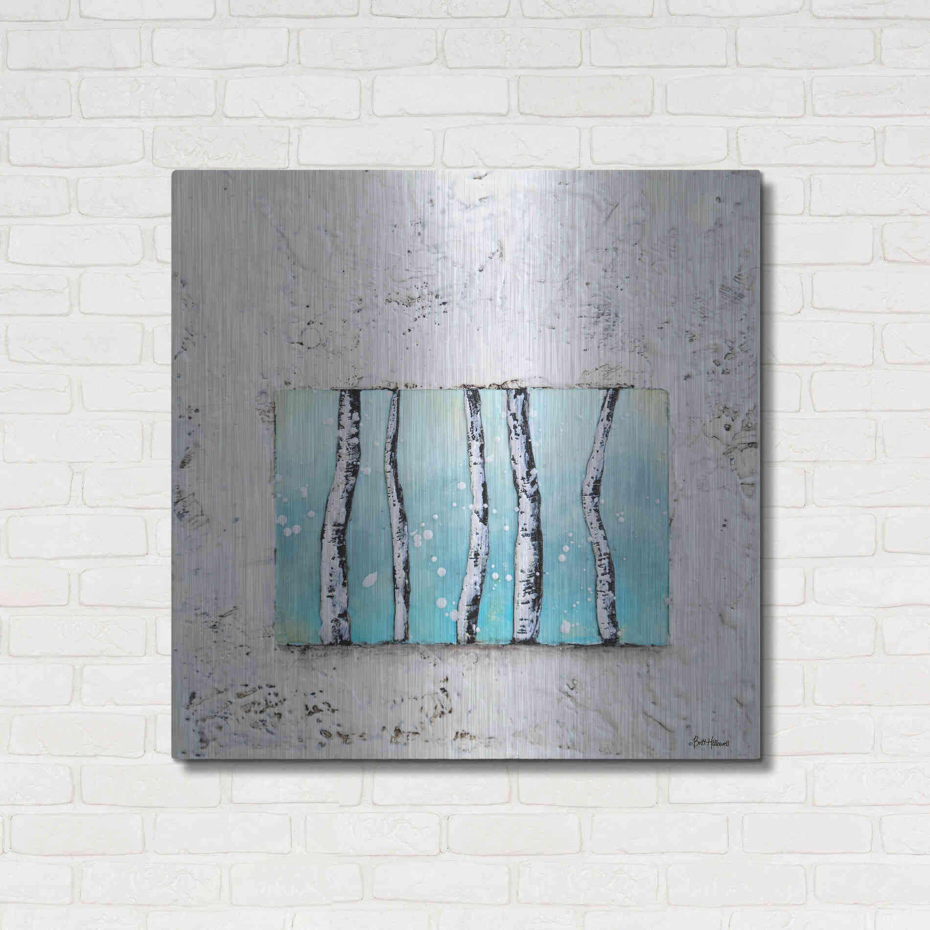Luxe Metal Art 'Window to Nature III' by Britt Hallowell, Metal Wall Art,36x36