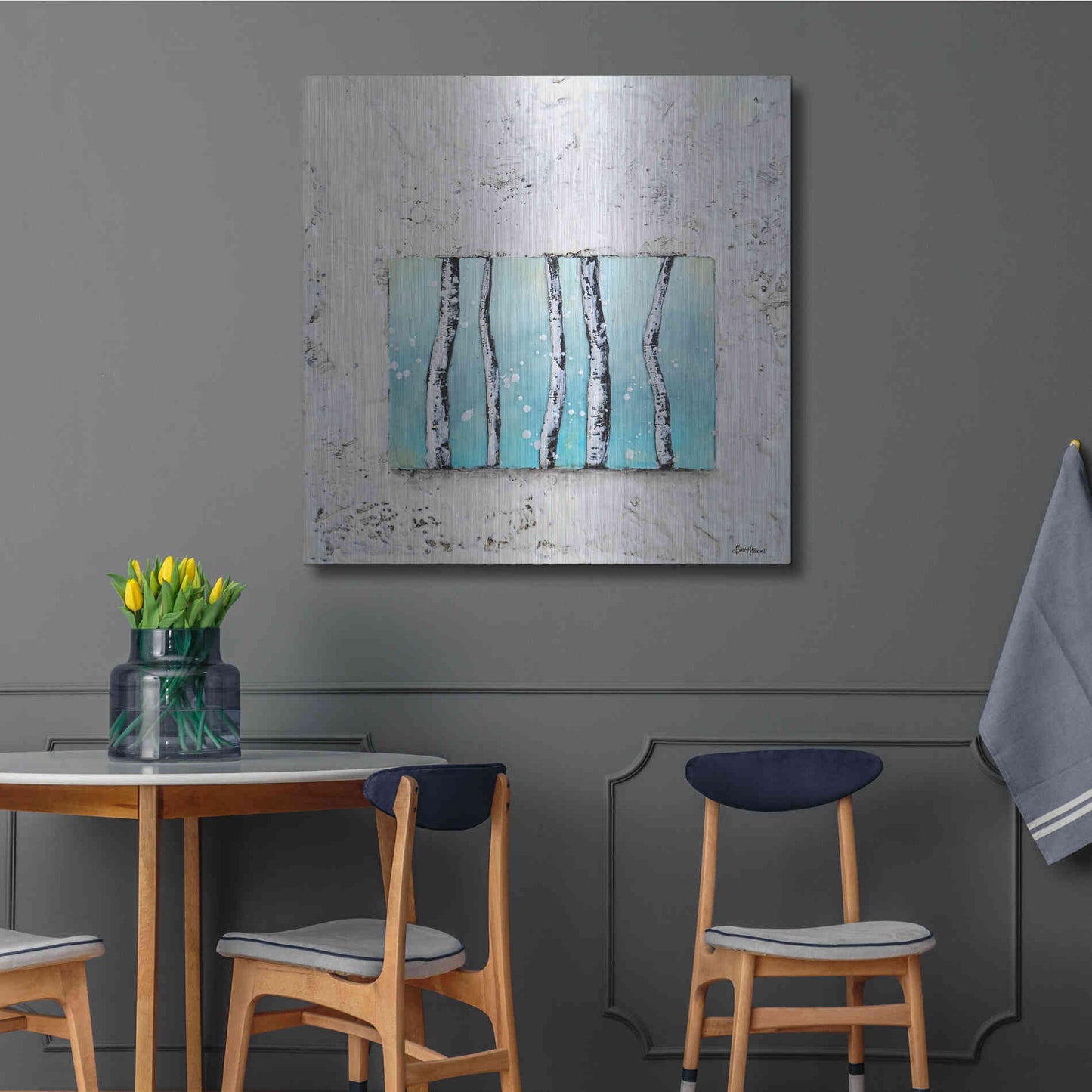 Luxe Metal Art 'Window to Nature III' by Britt Hallowell, Metal Wall Art,36x36