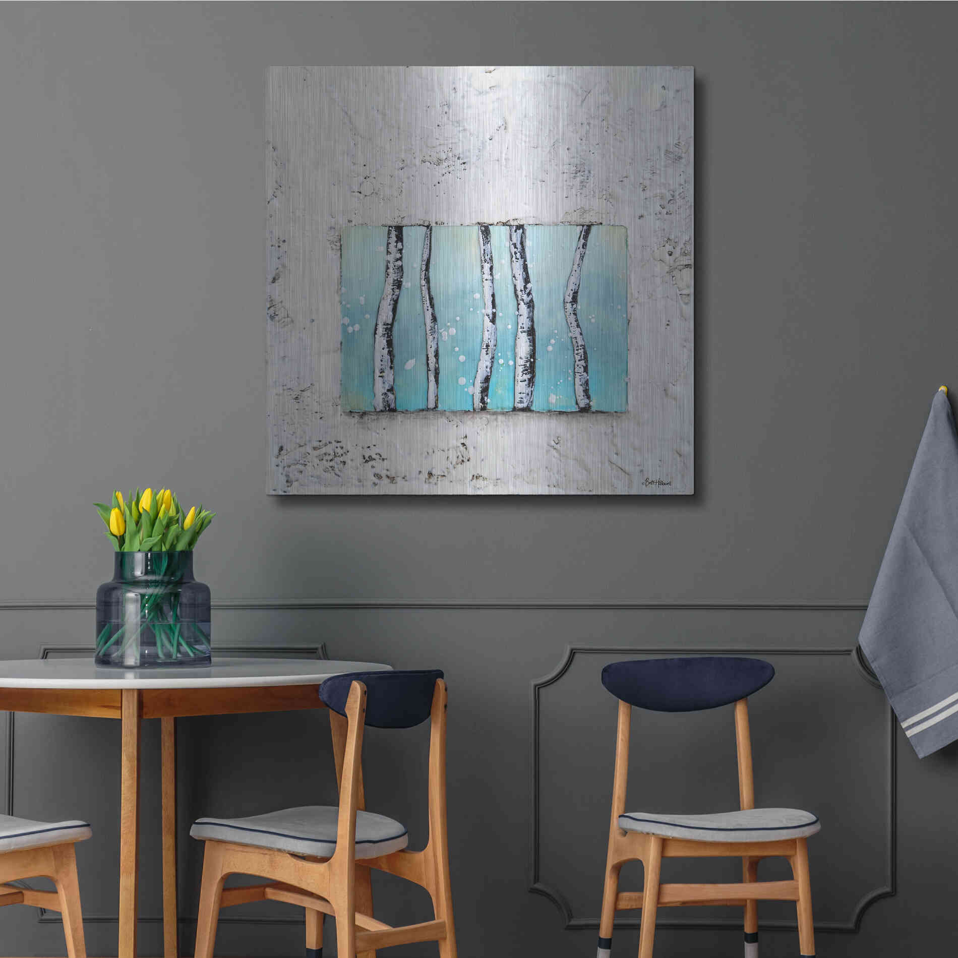 Luxe Metal Art 'Window to Nature III' by Britt Hallowell, Metal Wall Art,36x36