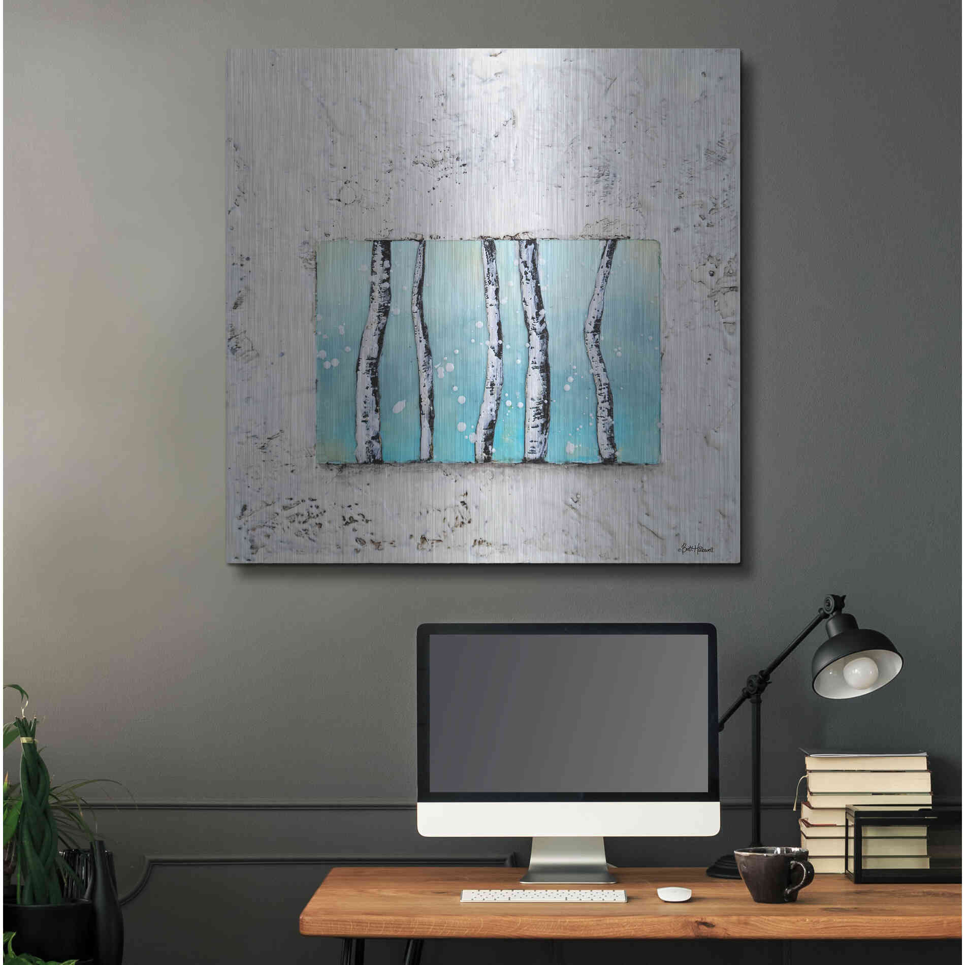 Luxe Metal Art 'Window to Nature III' by Britt Hallowell, Metal Wall Art,36x36