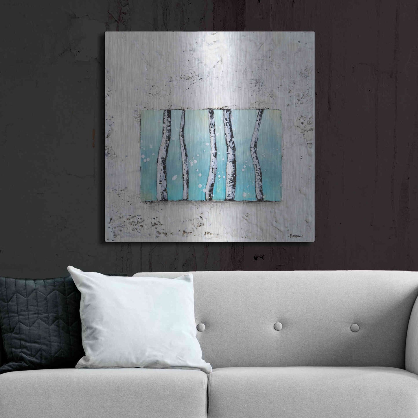 Luxe Metal Art 'Window to Nature III' by Britt Hallowell, Metal Wall Art,36x36