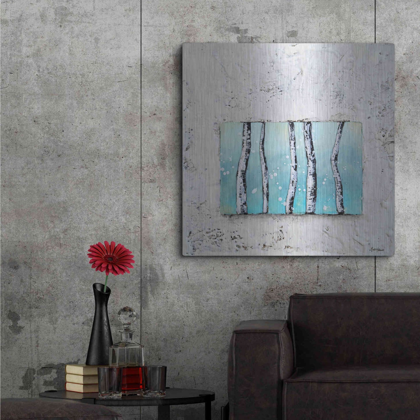 Luxe Metal Art 'Window to Nature III' by Britt Hallowell, Metal Wall Art,36x36