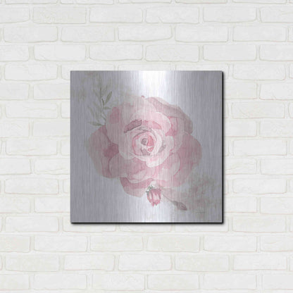 Luxe Metal Art 'Cottage Rose' by Bluebird Barn, Metal Wall Art,24x24