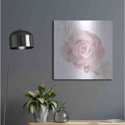 Luxe Metal Art 'Cottage Rose' by Bluebird Barn, Metal Wall Art,24x24