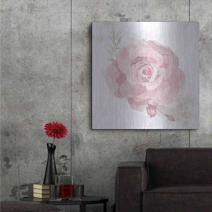 Luxe Metal Art 'Cottage Rose' by Bluebird Barn, Metal Wall Art,36x36