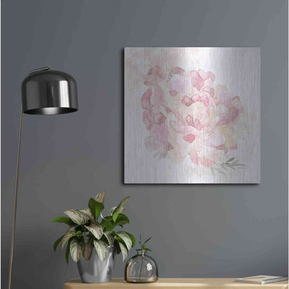 Luxe Metal Art 'Cottage Peony I' by Bluebird Barn, Metal Wall Art,24x24