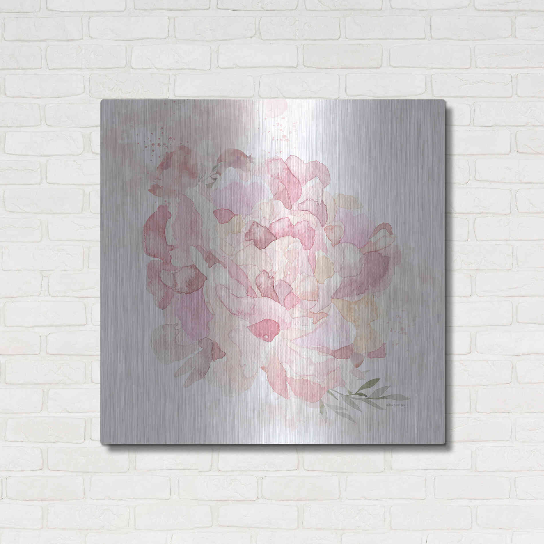 Luxe Metal Art 'Cottage Peony I' by Bluebird Barn, Metal Wall Art,36x36