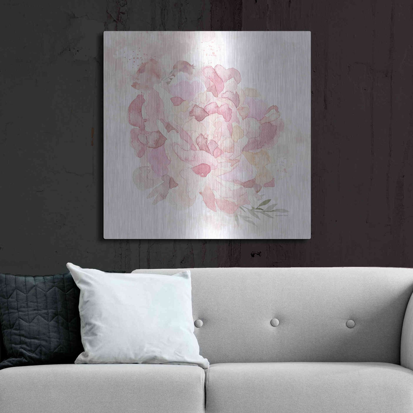 Luxe Metal Art 'Cottage Peony I' by Bluebird Barn, Metal Wall Art,36x36