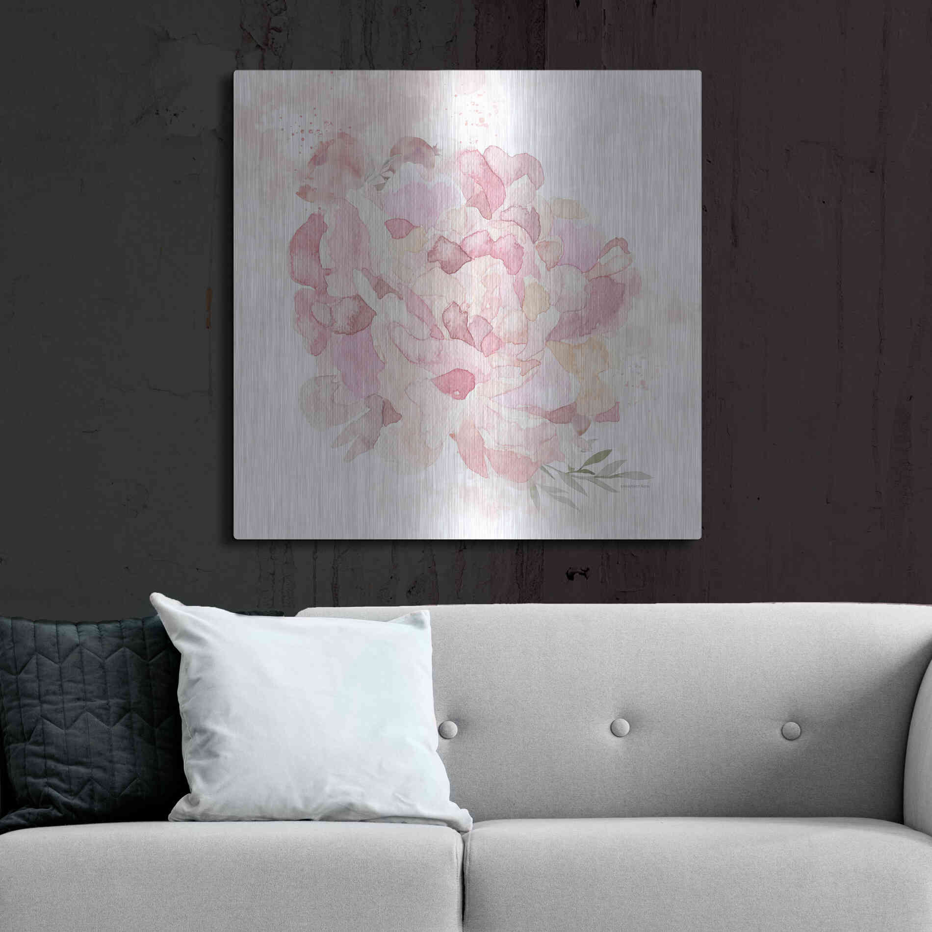 Luxe Metal Art 'Cottage Peony I' by Bluebird Barn, Metal Wall Art,36x36