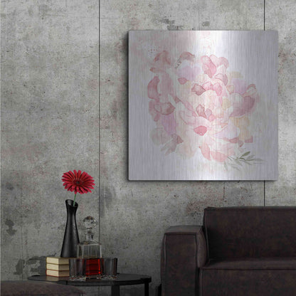 Luxe Metal Art 'Cottage Peony I' by Bluebird Barn, Metal Wall Art,36x36