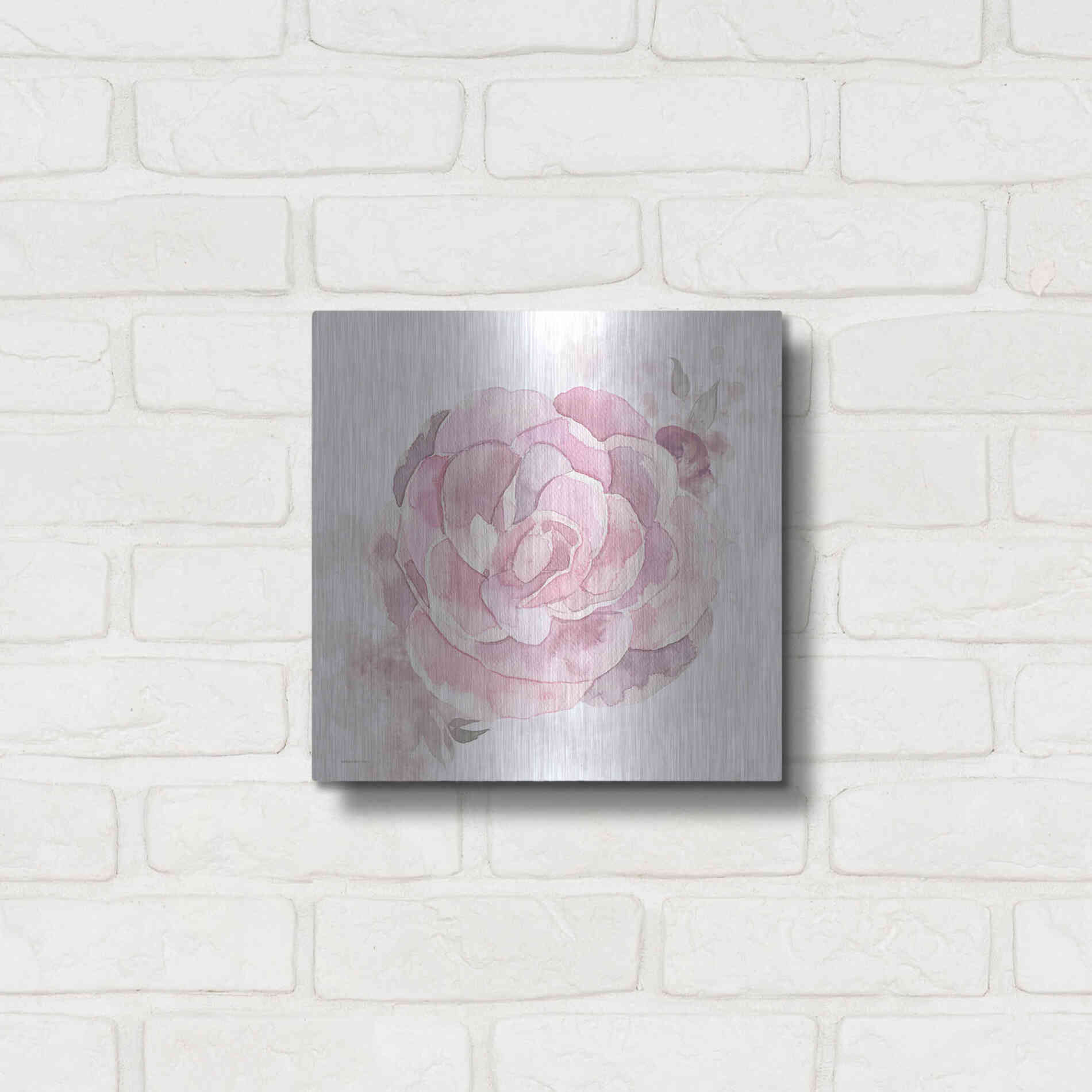 Luxe Metal Art 'Cottage Peony II' by Bluebird Barn, Metal Wall Art,12x12