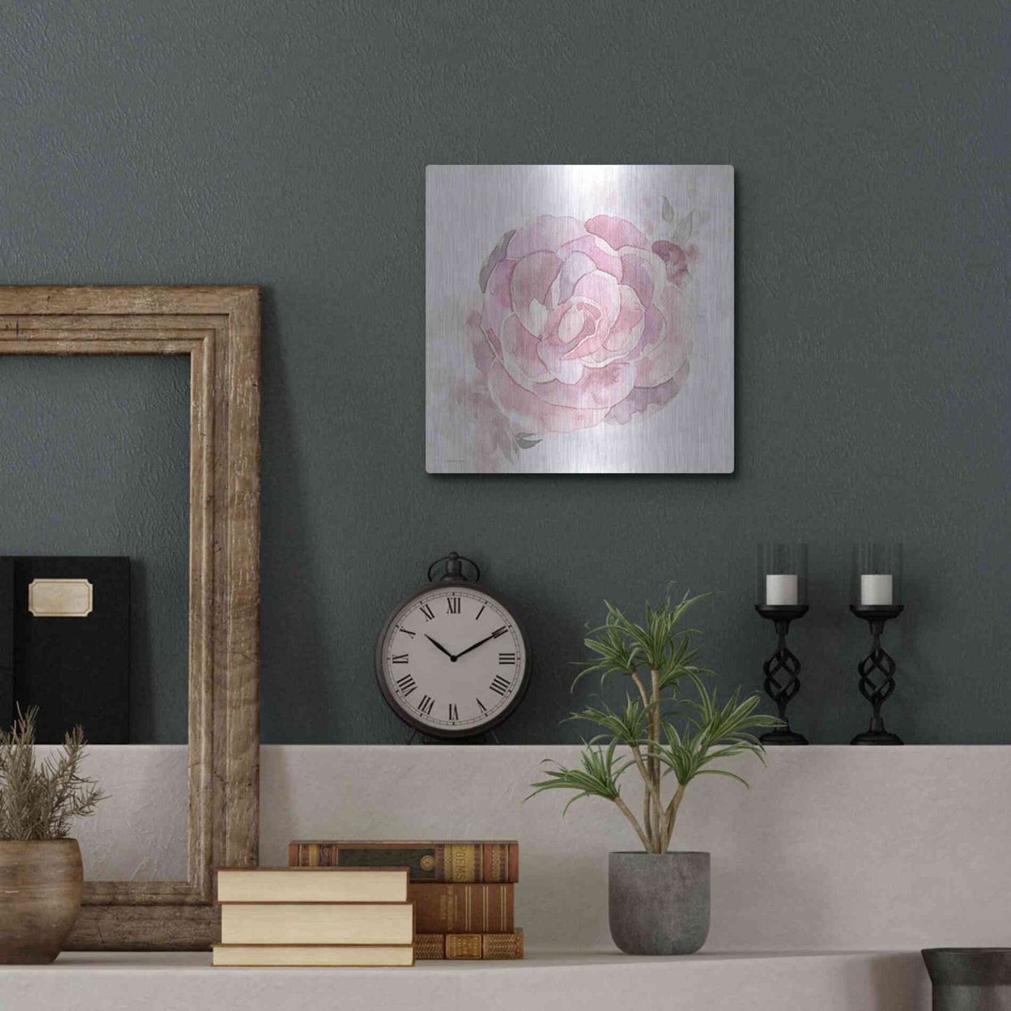 Luxe Metal Art 'Cottage Peony II' by Bluebird Barn, Metal Wall Art,12x12