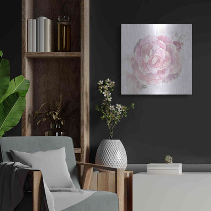 Luxe Metal Art 'Cottage Peony II' by Bluebird Barn, Metal Wall Art,24x24