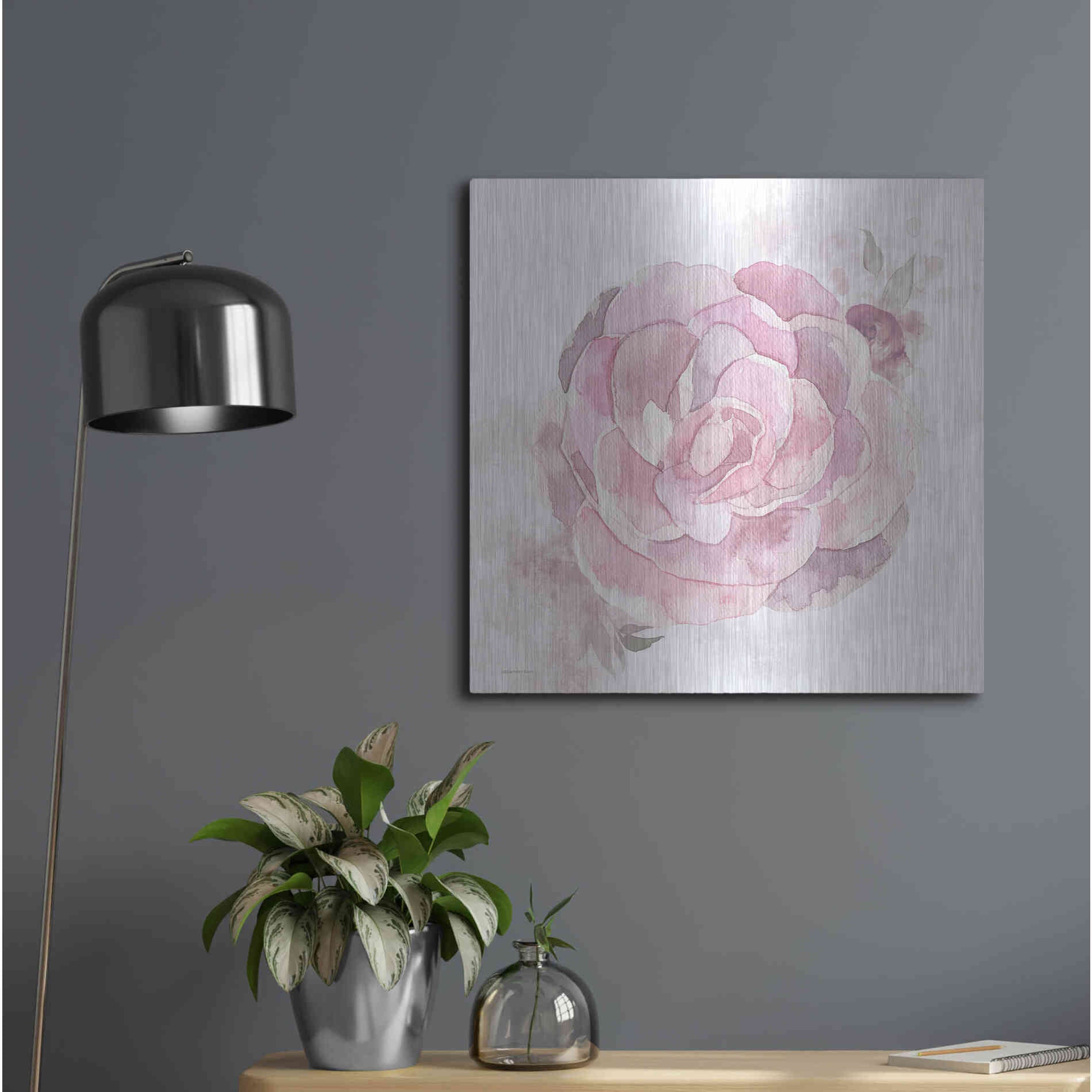 Luxe Metal Art 'Cottage Peony II' by Bluebird Barn, Metal Wall Art,24x24